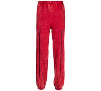 FOO AND FOO zip-detail cotton straight-leg trousers - Red M-L