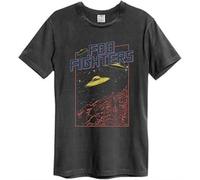 FOO FIGHTERS FLYING SAUCERS AMPLIFIED SMALL VINTAGE CHARCOAL - T-shirt