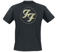 Foo Fighters Logo in Circle Men T-Shirt Black XXL, 100% Cotton, Regular