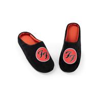 Foo Fighters Mens Black Red Logo Mule Slippers | Indoor Lounging Footwear | Comfortable Slip-On Design | Music Themed Slippers with FF Initials Merch - 9-10 UK