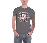 Foo Fighters Men's Matter of Time Short Sleeve T-Shirt, Grey (Charcoal), Large