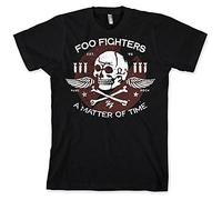 Foo Fighters Men's Matter of Time Short Sleeve T-Shirt, Grey (Charcoal), Small