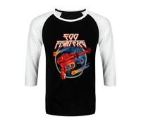 Foo Fighters Men's Ray Gun Cotton Raglan T-Shirt in Black | Size: 2XL Foo Fighters Black 2XL