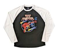 Foo Fighters Men's Ray Gun Cotton Raglan T-Shirt in Black | Size: Medium Foo Fighters Black M