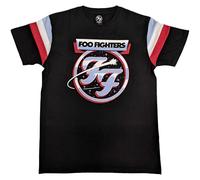 Foo Fighters Ringer T Shirt Comet Tricolour Logo New Official Unisex Black, Black, L