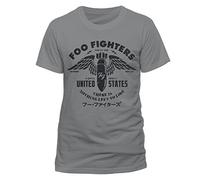 Foo Fighters Stencil Official Tee T-Shirt Mens Unisex (Large) Grey