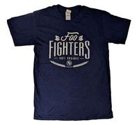 Foo Fighters T Shirt 100% Organic Band Logo new Official Mens Navy Blue