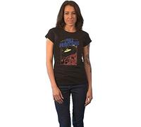 Foo Fighters T Shirt UFO 2015 European Tour Official Womens Skinny Fit Black L