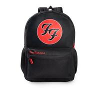 Foo Fighters Unisex Black Logo Backpack | Zip-Up School Bag with Red Accents for Carrying Books | Music Merchandise | Perfect for Back to School Merch