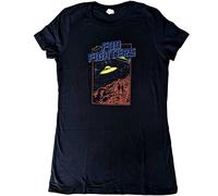 Foo Fighters Women's 2015 European Tour UFO Cotton T-Shirt in Black | Size: Medium Foo Fighters Black M