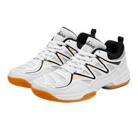 Fooceoute Men's Badminton Shoes,Lightweight Court Tennis Shoe,Indoor Court Training Shoes,Squash Volleyball Shoe,Anti Slip,Shock Resistant,Comfortable,for Outdoor Training Grounds Black