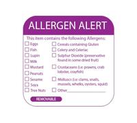 Food Allergen Warning Labels - Roll of 500 - Food Labels to Denote Allergy Warnings