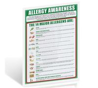 Food Allergy Awareness Sign, 14 Regulated Allergens, 400g Laminated Poster for Oil and Waterproof, Essential Allergen Information Poster for UK Food Businesses (A4, 297x210mm)