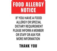 Food Allergy Warning Sign Safety Restaurant Poster Truck Accessories Stickers Notice Good Trouble Signs Metal Tin 8x6 Inch