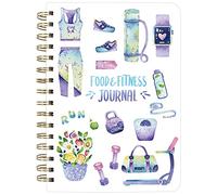 Food and Fitness Journal Meal Journal Diary Workout Wellness Log Notebook Planner Weight Loss Diet Meal Exercise Training Health Tracker 6.1" x 8.5" Hard Cover