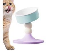 Food and Water Bowl for Cat - Rotatable Dog Bowl with Adjustable Stand,Indoor Cats Feeder Dish, Raised Ceramic Puppy Bowl for Cats, Puppy, Kitten