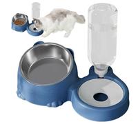 Food and Water Bowls for Cats | Removable Cat Feeding Bowl, Stainless Steel Food Bowl and Automatic Drinking Bowl for Dogs, Cats, Rabbits, Robust Safety and Loss