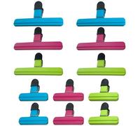 Food Bag Clips, 12 Pcs Bag Clips for Food Storage in 2 Sizes, Multicolor Clips for Food Seal Clips Freezer Bags Clips Reusable Plastic Clips for Keeping Food Fresh, Ideal for Home Kitchen Office