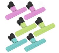 Food Bag Clips,6 Pcs Plastic Food Storage Clips Sealing Clips Freezer Bag Clips,for Kitchen Home Office and Snack Coffee Potato Food Bags 3 Colours (Pink, Light Green, Dark Green)