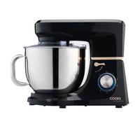 Cooks Professional Stand Mixer 1200W with 6 Speeds & Pulse, 7L S-Steel Mixing Bowl, Splash Guard, Whisk, Beater & Dough Hook | Electric Kitchen Mixer for Cakes, Bread, Baking | Black & Rose Gold