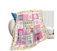 Food Blanket Bake Cake Dessert Throw Blanket Ultra Cozy Super Soft Fleece Sweet Cupcake Kitchen Gift Fuzzy Plush Bedding Blankets for Kids Teens Adults Girls Women 50"x40"