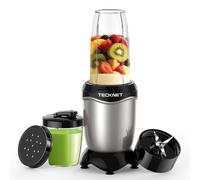 Food Blender, TECKNET 600W High Speed Mini Blender with 2 Portable Travel Cups, 7-Pics Blender, Multi-Functional Fruit Blender for Shakes, Smoothies,