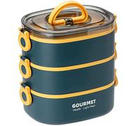 food & box 2000ML 3-Tier Stackable Portable Sealed Leak-Proof Container for Adults & Kids Home Office School Camping