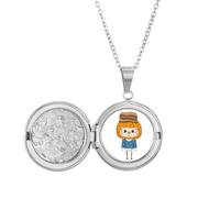 Food Bread Breakfast Brown Soft Full UU Locket Necklace Hold Picture Jewelry Birthday Gift