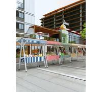 Food Cart for Market Stalls, Collapsible Outdoor Vendor Carts for Events