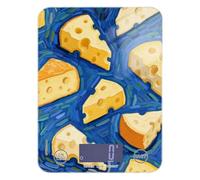 Food Cheese Blue Art Painting Easy Clean Kitchen Scales Digital for Food 11lb/0.18oz, 5kg/5g Coffee gram Scale with 4 Unit for Meal Prep Dieting Baking (Batteries not Included)