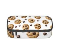 (Food Chocolate Chip Biscuits) Printed Large Capacity Office Organizer Pouch For Marker Office Supplies Portable Unisex Adult Office Stationery Bag Desk Organizer Case For Travel Business Work