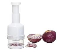 Food Chopper, Mini Hand Vegetable Cutter with Stainless Steel Blade, Manual Handheld Veggie Chopper with Container for Vegetable Onion Garlic Nuts Salads Slicer Cutter, Easy Clean