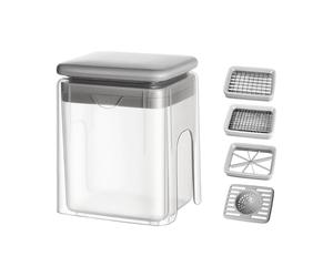 Food Chopper with Container, 4 in 1 Manual, Multifunctional Kitchen Gadget, Cutter, Chopper, Compatible with Processing Ginger and Nuts, for Home Cooking