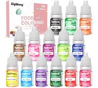 Food Coloring - 14 Color Concentrated Liquid Food Colouring Set - Neon Liquid Food Color Dye for Baking, Decorating, Icing, Cooking and DIY Crafts, 6ml