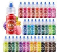 Food Coloring - 33 Food Grade Vibrant Colors Food Coloring Liquid Set, Food Dye Color for Baking, Icing, Cookie, Cake Decorating, Easter Egg, DIY Making Supplies Kit - 0.25 Fl. oz (6 ml)/Bottles