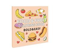 Food Coloring Book for Adults,Cute Coloring Books - 40 Sheets Cartoon Fruit Graffiti Workbook for Adults Children Family Activity