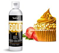 Food Coloring Gel - Vibrant Color Gel Food Coloring for Cake Decorating, Baking, Easter Egg, Icing - Tasteless Food Color Dye for Fondant, Cooking, Slime, Airbrush (Gold, 150g)