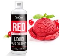 Food Coloring Liquid - Vibrant Color Food Coloring for Cake Decorating, Baking, Easter Egg, Icing - Tasteless Food Color Dye for Fondant, Cooking, Slime, Airbrush (Red, 236ml)
