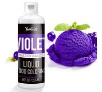 Food Coloring Liquid - Vibrant Color Food Coloring for Cake Decorating, Baking, Easter Egg, Icing - Tasteless Food Color Dye for Fondant, Cooking, Slime, Airbrush (Violet, 236ml)