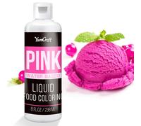 Food Coloring Liquid - Vibrant Color Food Coloring for Cake Decorating, Baking, Easter Egg, Icing - Tasteless Food Color Dye for Fondant, Cooking, Slime, Airbrush (Pink, 236ml)