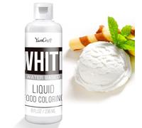 Food Coloring Liquid - Vibrant Color Food Coloring for Cake Decorating, Baking, Easter Egg, Icing - Tasteless Food Color Dye for Fondant, Cooking, Slime, Airbrush (White, 236ml)