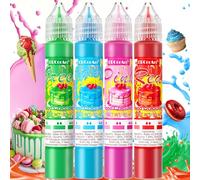 Food Colouring - 30 ML Food Colouring Liquid, Natural Vibrant Food Colour, Food Grade Food Dye for Cake Decorating, Baking, Fondant, Craft Supplies Kit - 4 Bright Colours