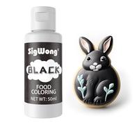 Food Colouring - 50ml Concentrated Liquid Food Coloring, Neon Color Dye for Halloween, Baking, Decorating, Icing, Cooking and DIY Crafts - Black