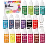 Food Colouring Liquid Set,18 Colors x 10ml Food Grade Food Dye Edible Vibrant Concentrated Liquid Colour for Cake Decorating,Baking,Easter Egg,Icing,Fondant,Cookies,Macaron,Slime Making DIY Crafts Kit