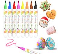 Food Colouring Pen, 8pcs Icing Pens Soft Brush Tip Edible Pen, Food Grade Gourmet Writer Decorator Pen, Edible Markers for Cakes, Cookies, Desserts, Fondant, Frosting, Easter Eggs