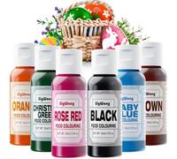 Food Colouring Set - 6x30ml Food Grade Liquid Edible Icing Colours for Halloween Dessert Decoration, Cake Decorating, Baking, Easter Eggs, Holiday Biscuits