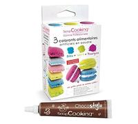 Food Colouring Set Blue, Green, Purple + Edible Chocolate Pen