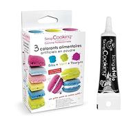 Food Colouring Set Blue, Green, Purple + Icing Black Pen