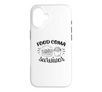 Food Coma Survivor Funny Eating Humor Case for iPhone 16