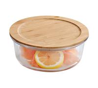 Food Container Glass With Bamboo Lid 17x7 CM KESPER - Fruit Cookies